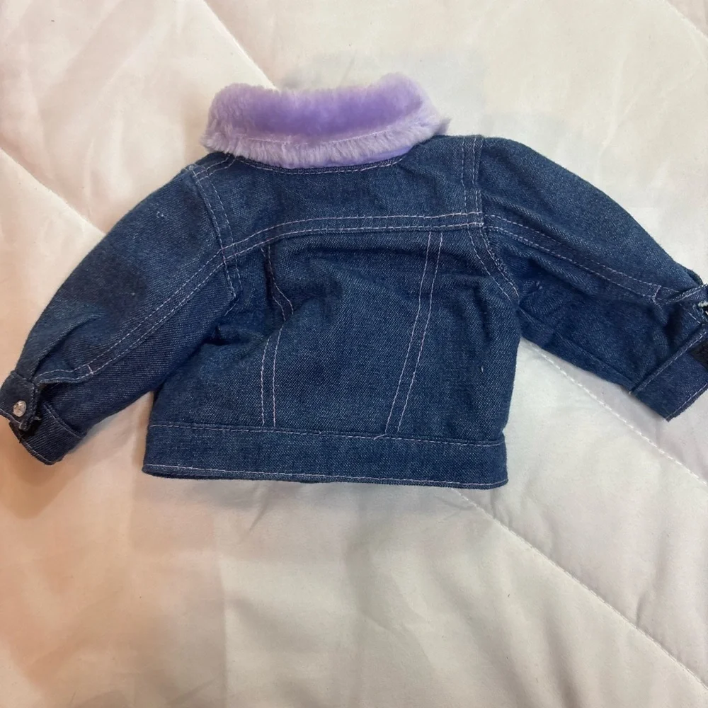 Disney Denim Jacket with Purple Floral Design for 18” doll